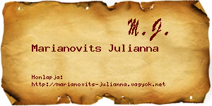 Marianovits Julianna névjegykártya